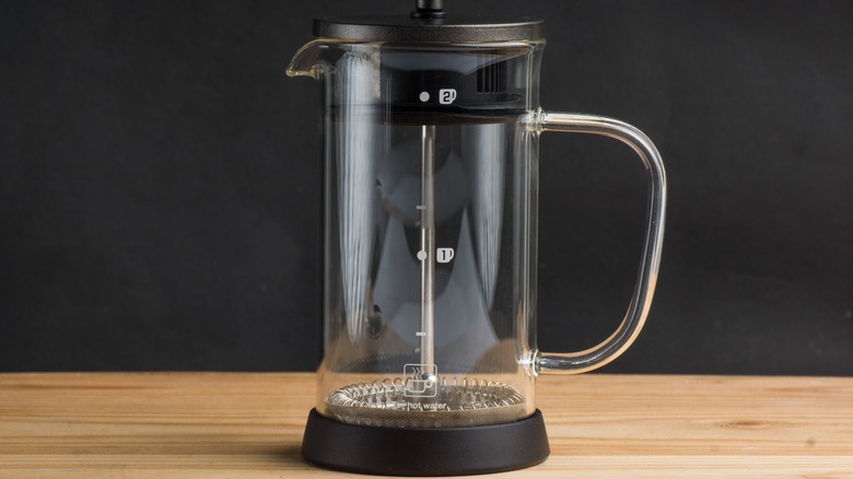 clean French press on counter
