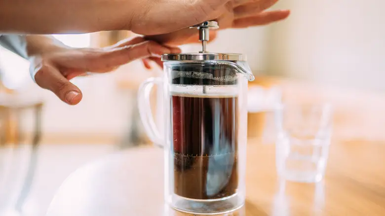 French press being plunged